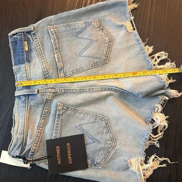 MOTHER "Superior" NWT Ultra Hise Rise Button Fly Denim Shorts - $228 Retail - Picture 12 of 17